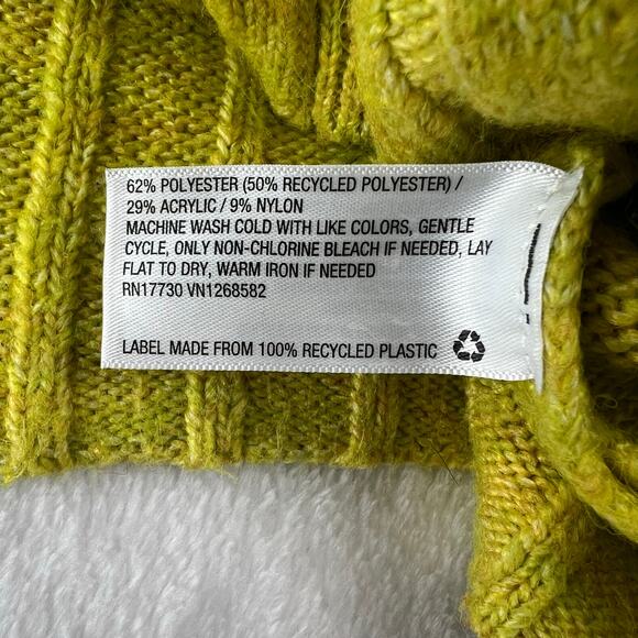 Wild Fable Chartreuse Cropped Knit Cardigan Size Small - Picture 5 of 7